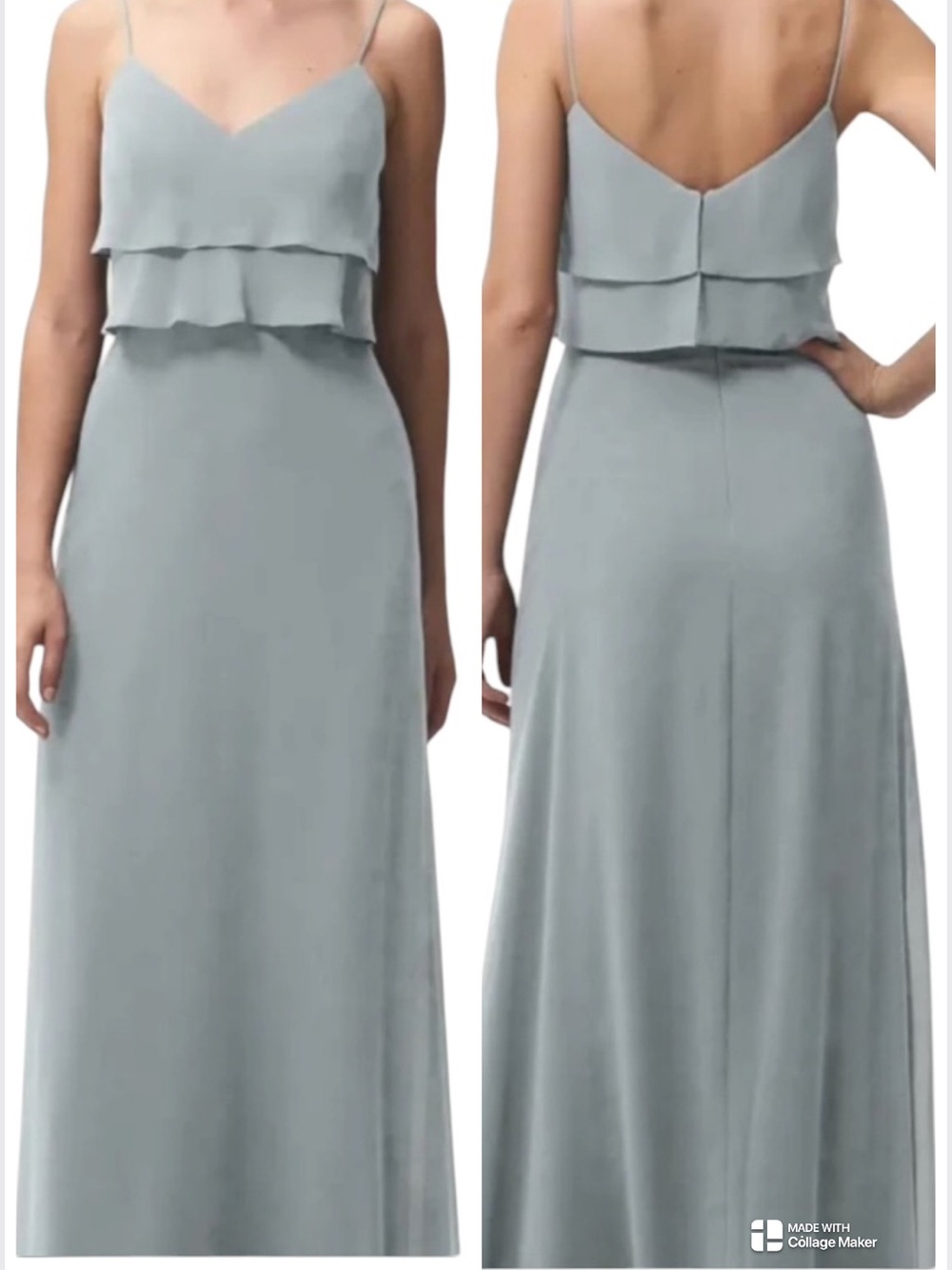 Jenny Yoo Bridesmaid Formal Dress Bella Como in Mineral Luxe Chiffon Size 14 NWT